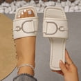 thumbnail image 5 of DIVVce Rhinestone Buckle Slide Mules For Women Square Toe Comfort Slip On Casual Dress Footwear, 5 of 8