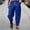 Blue, variant on YHAJDS Men Linen Drawstring Pants Solid Color Lightweight Breathable Summer Casual Bottoms