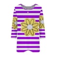 thumbnail image 3 of Tmtolofot Women's Tops Dressy Casual 3/4 Sleeve Button Shirt Trendy Color Block Crewneck Tunic Blouses Retro Print Summer Henley T Shirts Basic Tees for Women,4_Purple,Small, 3 of 3