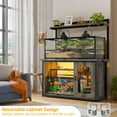 thumbnail image 7 of Aheaplus 55-75 Gallon Fish Tank Stand with Power Outlets & LED Light, Heavy Duty Metal Frame Aquarium Stand with Reversible Cabinet ,Turtle Reptile Terrariums Stand,1000LBS Capacity,Gray Oak, 7 of 7