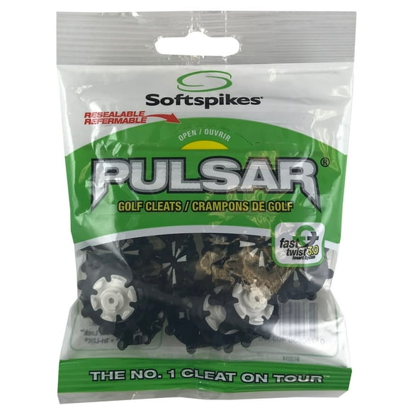 Softspikes Pulsar Golf Shoe Cleats, Fast Twist, Black, 18 Count