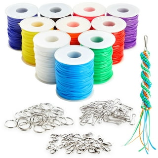 31 Color Lanyard String Kit, Gimp String for Bracelets Boondoggle  Keychains, Plastic Cord with Rings and Hooks (40 Ft Each Roll) 