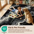thumbnail image 4 of Design&I 8'x10' Washable Area Rug Abstract Distressed Swirl Entryway Hallways Long Boho Hallway Playful Expressive for King Size Bedroom, Under Bed, Sleek Flatweave Pet Friendly, 4 of 7