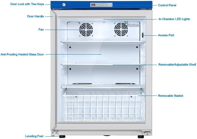 Across International 4.2 CF 2-8°C Compact Pharmacy Medical Vaccine Refrigerator UL,1 year Warranty