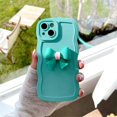 thumbnail image 7 of Kawaii Curly Wave Frame Case for iPhone 14, Cute Women Case for iPhone 14 with 3D Bow Decoration, Soft Silicone Shockproof Phone Case for iPhone 14 Girly Design (Blue), 7 of 7