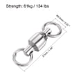 thumbnail image 2 of Unique Bargains 134LBS Roulement à Billes en Acier Inoxydable Pivotant pour Pêche en Eau Salée et Douce, Argent 25 Pack, 2 of 4