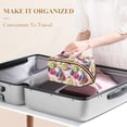 thumbnail image 3 of FORMRS Makeup Bag Travel Cosmetic Organizer for Women Fold Flat Zipper Pouch with Handle, Pink Blueberries, 3 of 8