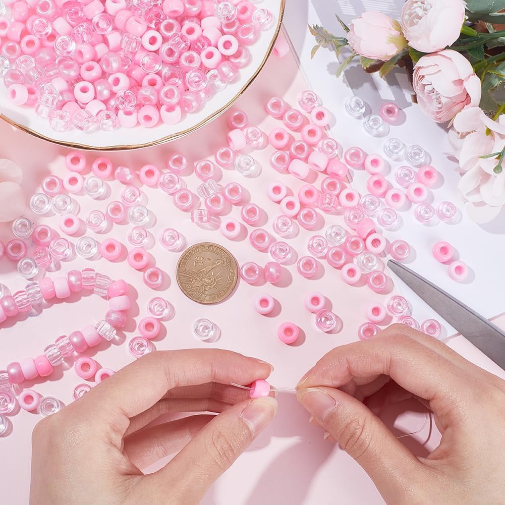 1800pcs 18 colors Opaque Plastic Beads Barrel Mixed color 9x6mm Hole: 3.8mm 100pcs/color Plastic