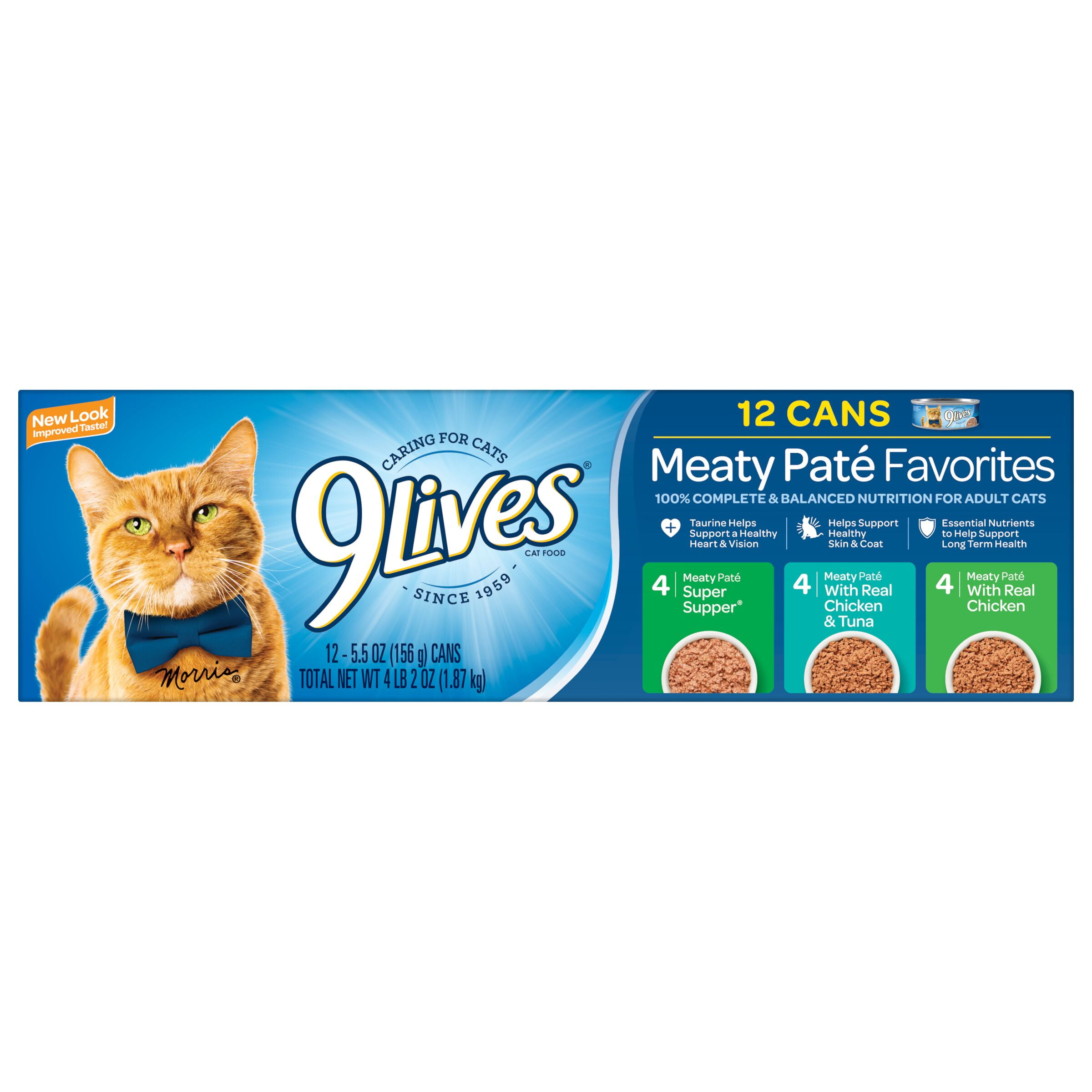 9Lives Pat Favorites Variety Pack Wet Cat Food,  5.5-Ounce Cans, 12-Count