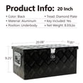 thumbnail image 2 of 20" Black Aluminum Tool Box 5 Bar Tread Flatbox for Truck Car Outdoor Trailer Pickup Underbody RV ATV Storage Tools Organizer with Lock Side Handle and Keys, 2 of 7