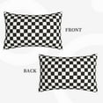 thumbnail image 4 of Bingfone Black And White Checkerboard Standard Size Pillowcase, Long Staple Pure Cotton Envelope Closure Pillow Cover,14"X20", 4 of 9