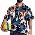 thumbnail image 4 of Football Men's Button Down Hawaiian Poplin Shirt Summer Beach Printed Casual Short Sleeve Unisex Shirts, 4 of 6