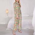 thumbnail image 3 of Honeii Travel print Women's Pajama Sets Long Sleeve Button Down Sleepwear Nightwear Soft Pjs Lounge Sets-Small, 3 of 7
