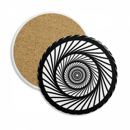 

Illusion Line Repeat Circle Coaster Cup Mug Tabletop Protection Absorbent Stone