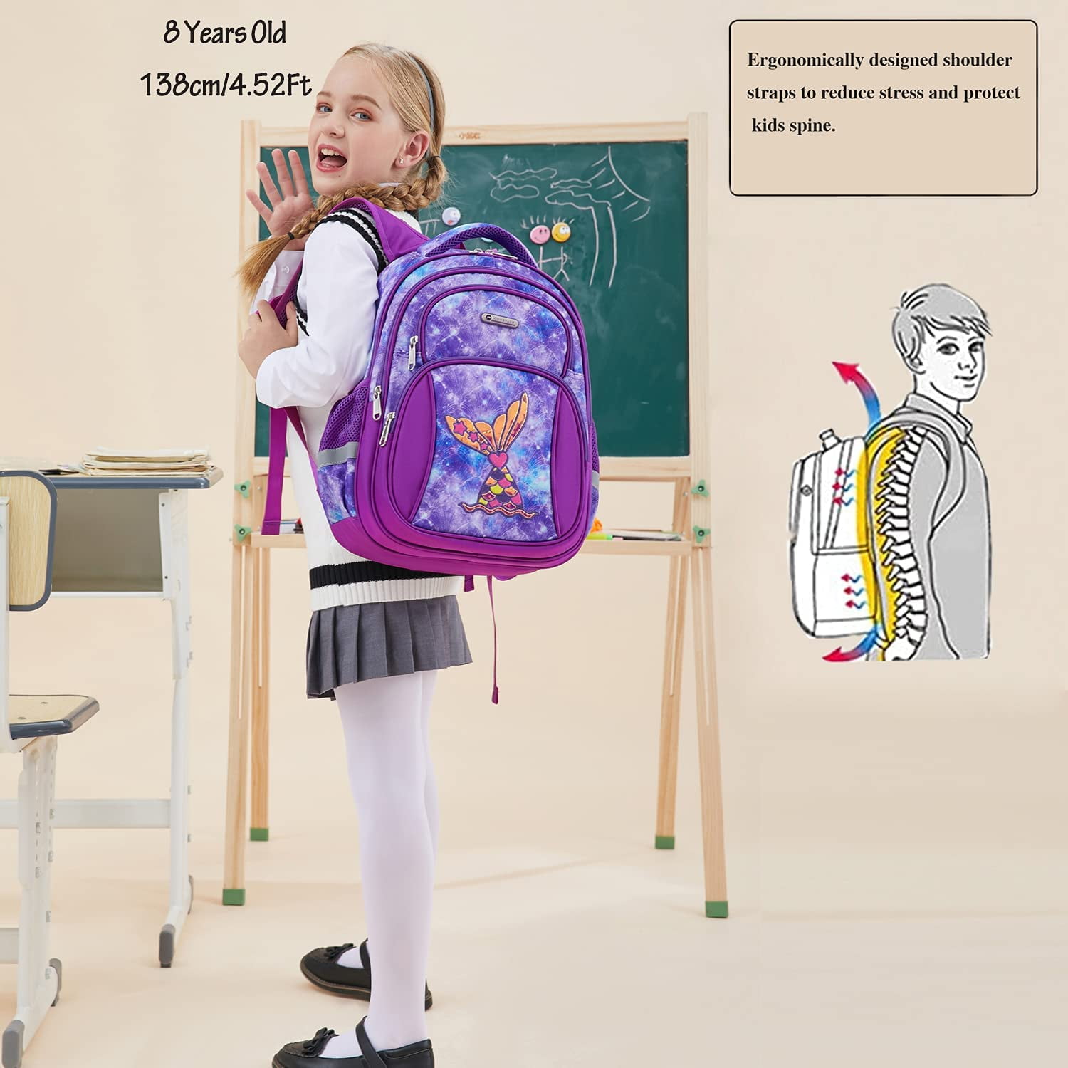 Cusangel School Bookbag, Durable Cute Multi Compartment Preschool Primary  Backpack for Boys Girls - Walmart.com