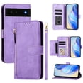 thumbnail image 2 of Google Pixel 6 5G Case ,Zipper Handbag Wallet Leather Cover with Crossbody Detachable Lanyard Strap, 2 of 5