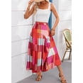 thumbnail image 6 of Trendy Women's Colorful Print Maxi Skirt – High Waist A-Line Design for Summer Fun - [ZhiHiMeRi] | XL, 6 of 12
