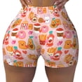 thumbnail image 2 of Uemuo Funny Food Pattern Women Workout Impact Shorts Scrunch Butt Lifting Gym Shorts Seamless Booty Biker Shorts-Small, 2 of 8