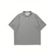 thumbnail image 4 of QUTETN Men's Solid Shirt, Casual Breathable Half Zipper Short Sleeve Tee Top For City Walk Street Hanging Outdoor Activities K-pop, 4 of 4