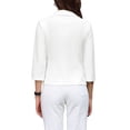 thumbnail image 3 of INSPIRE CHIC Women's 3/4 Sleeve Cardigan Blazer Shawl Collar Open Front Lightweight Stretchy Jackets White XL, 3 of 5