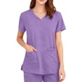 thumbnail image 3 of Scrub for Women Modern Classic V-Neck Top with Pockets, 4-Way Stretch, Ultra Soft & Breathable Fabric Purple S, 3 of 4