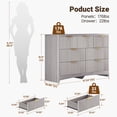 thumbnail image 2 of CHITOOMA Modern 7 Drawer Dresser, Wide Fluted Wood Storage Cabinet with Gold Handles, Chest of Drawers for Bedroom or Living Room, Gray, 2 of 8