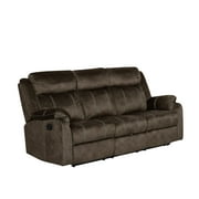 Global Furniture USA Microfiber Recliner Sofa with DDT & Drawer in Brown