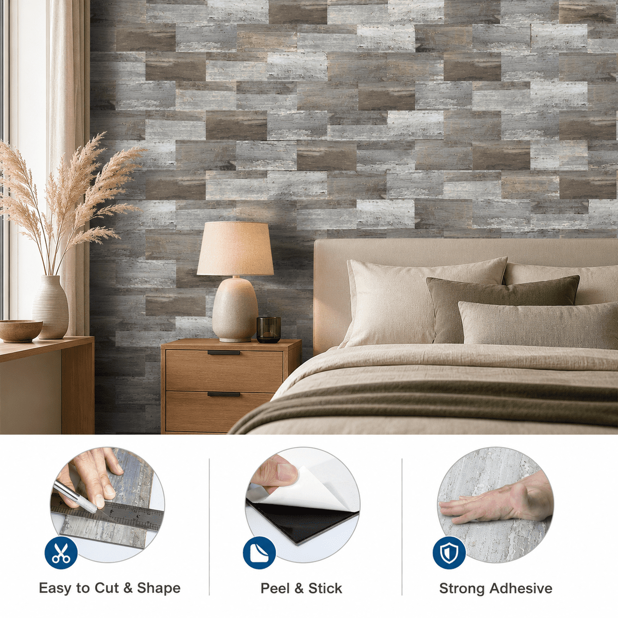 Yeslife 102-Pack Peel and Stick Backsplash Tile, 3" x 6" PVC Waterproof Subway Wall Tiles for Kitchen & Bathroom, 12.75 Sq Ft