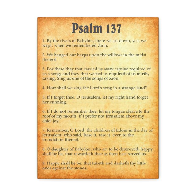 Scripture Walls Psalm 137 Chapter Gold Bible Canvas Christian Wall Art Ready to Hang Unframed