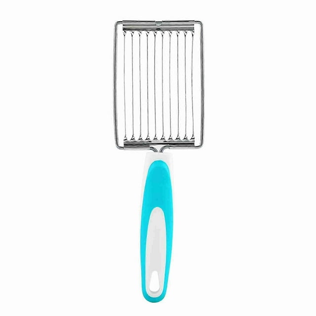 Stainless Steel Luncheon Meat Cutter Ham Fruit Tomato Kitchen Soft Food Cutting Tool (Blue)