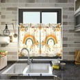 thumbnail image 4 of Yayeee Kitchen Curtains Tier Pair Light Filtering 27"x36" Rod Pocket Short Cafe Window Panel, Retro Rainbow, 4 of 7