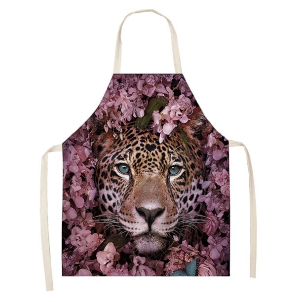 Delantal Lino Leopardo En Flor 68X55Cm Likrtyny Arte Deco