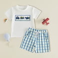 thumbnail image 2 of KPOPLK Baby Boy Outfit First Birthday Printed Clothes Toddler Short Sleeve Shirt Tops Shorts Set Cute Cake Smash 2Pcs Outfit Size 3-4 Years,White, 2 of 3