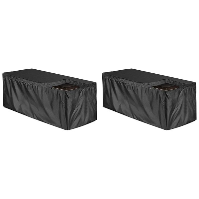2X Cubierta de Caja de Cubierta Exterior con Cremallera Cubierta Impermeable para Caja de Almacenamiento Jardín Cubierta Protectora para Contenedor de Almacenamiento