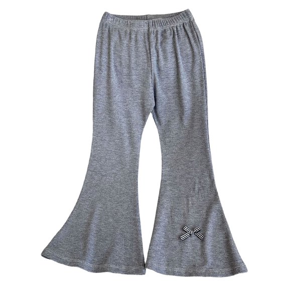 Solid Pants Wide Girls Flare Dress Pants Kids School Uniform Bell Bottoms with Elastic Waist for Teens