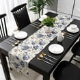 thumbnail image 3 of Blue Gray Spring Floral Table Runner 108 Inches Long, Vintage Botanical Kitchen Coffee Dining Table Decoration for Home Party Birthday Wedding Home Decor 13x108 Inches, 3 of 8