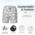 thumbnail image 4 of Kdxio Rabbit And Cloud Print Men's Swim Trunks with Compression Liner 7 Inch Inseam Quick Dry Swim Shorts, 4 of 7