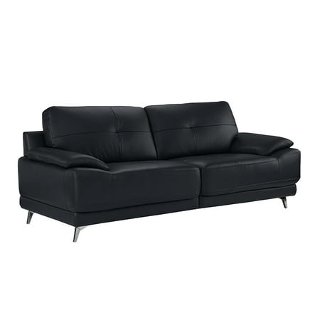 Modern Living Room Leather Sofa Dark Blue