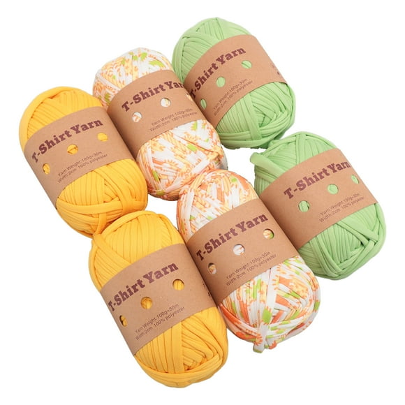 Soft Elastic T Shirt Yarn, Fine Workmanship, 6 Rolls Multipurpose Fabric Cloth Knitting Yarn, for Crocheting Projects, Machines Washable for Home Decoration, Washable, No Fading