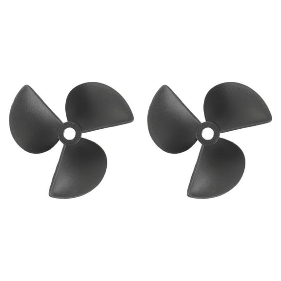 2 Pcs RC Boat Propeller, 3 Blades Propellers 4.8mm Hole Dia 52mm OD CW Clockwise Rotating Propeller, Black