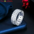 thumbnail image 2 of Silver Plated Square Cubic Zirconia Round Ring for Women Cocktail Party Jewelry, 2 of 9