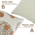 thumbnail image 4 of Fabdivine Indian block Printed Decorative "Viscose Linen" Throw Pillocase ""Mohini"" Pattern, handblock printed cushion cover, 22"X22","Orange", 4 of 4