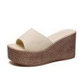 thumbnail image 2 of Mujeres Bowknot Beach Summer Pantuflas Plataforma Slope Heels Plus Size Shoes Wmkox8yii  hj789, 2 of 7