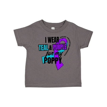 

Inktastic Suicide Prevention I Wear Teal and Purple for My Poppy Gift Toddler Boy or Toddler Girl T-Shirt