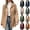Black, variant on Women's Mid-Length Overcoat Button Down Belted Coat Long Sleeve Office Wear Work Outerwear Casual Jackets for Fall and Winter