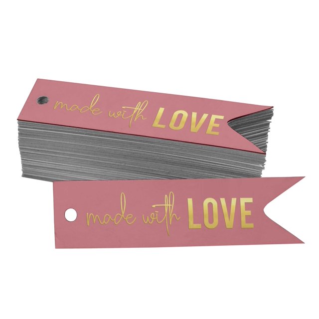 Inkdotpot Gold Foil Paper Hang Tags Made With Love Text Favor Tags 100 Pieces