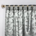 thumbnail image 2 of Superior Blackout Leaves Back Tab Curtains Set of 2, Light Filtering Curtain Panel Set, Nickel Black, 52"W x 108"L, 2 of 9