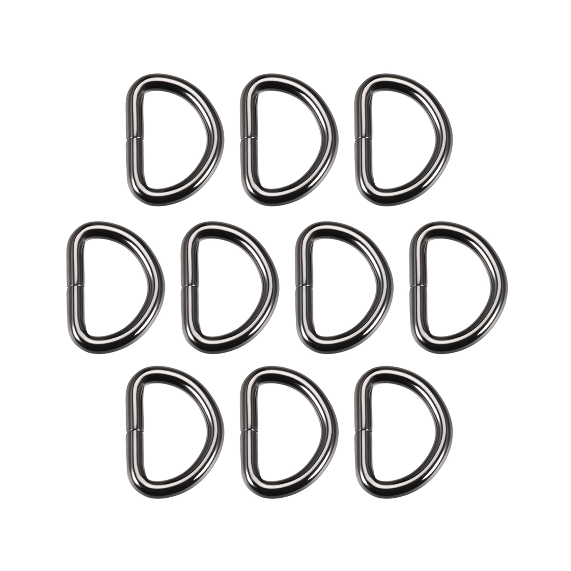 Unique Bargains 10 Pcs D Ring Buckle 1 Inch Metal SemiCircular D