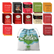 Chai Tea Bags  Luxurious Chai Tea Bags Variety Pack Assortment  Caffeinated Chai Tea Sampler Set with 12 Flavors  Delicious and Natural Tea Bags Variety Pack with Cotton Bag  48pcs