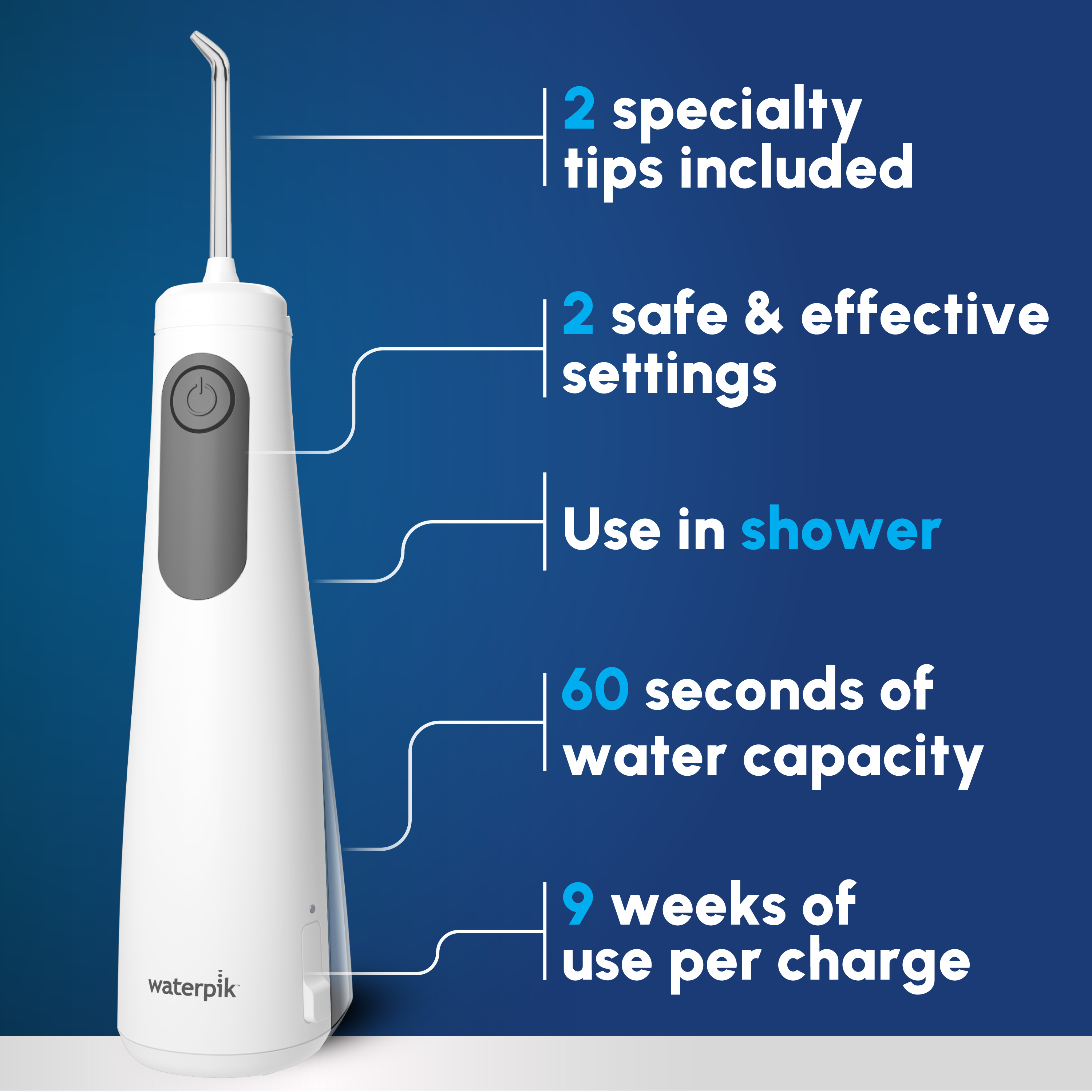 Waterpik Cordless Enhance 3200 Water Flosser, White photo 2